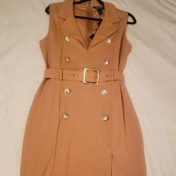 Classy/Sexy Beige Dress Size L 0003 - Picture 1 of 11